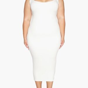 Naked Wardrobe White Hourglass Midi Dress Size 3X